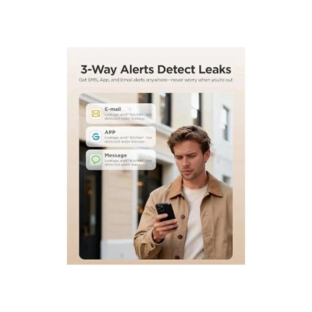 GoveeLife Upgraded Smart Water Leak Detector 1s with High Alarm, 3 +1 Pack